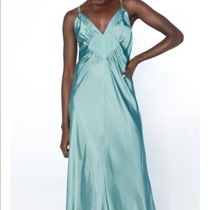 Zara satin dress bloggers fav